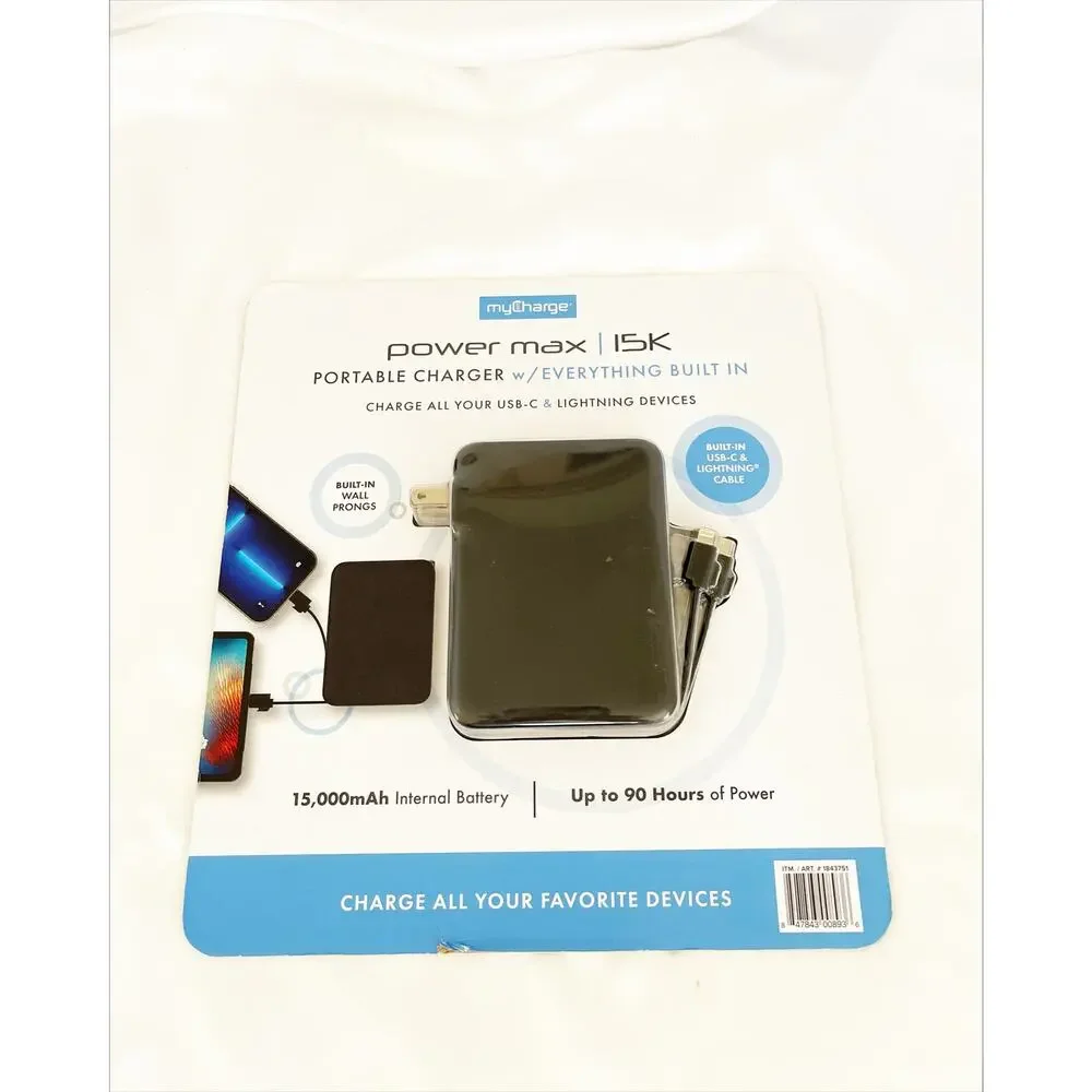 PowerHub All in One 15,000mAh My Charge 90 Hours Power Max 15K Portable Charger